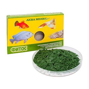Аква Меню Фитос хлопьевидный ежедневный корм с растительными добавками для аквариумных рыб, 11 г
