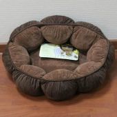 Лежак Petmate Pet Bedding Puffy Round Cat Bed для кошек, с мягкими объемными бортиками, круглый, 46 см