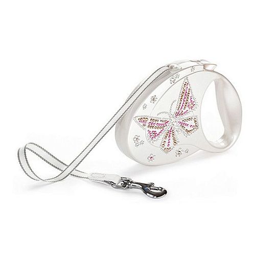 Рулетка FLEXI GLAM "Butterfly" S, 3 м 12 кг, белый