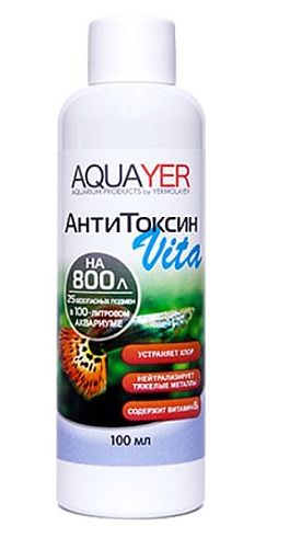Кондиционер AQUAYER АнтиТоксин Vita для подготовки воды, 100 мл