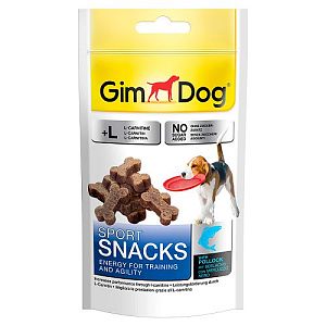 Лакомство Gimdog «Sportsnacks» дрессировочное для собак, рыба+L-карнитин, 60 г
