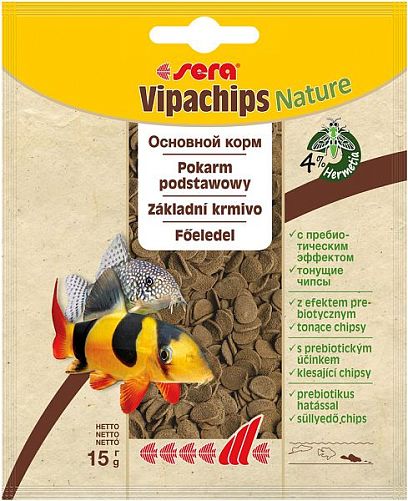 Основной корм Sera VIPACHIPS для придонных рыб, чипсы 15 г