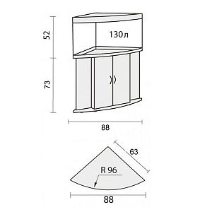 Аквариум ДИАРАМА 150&nbsp;бук, без светильника, 130&nbsp;л