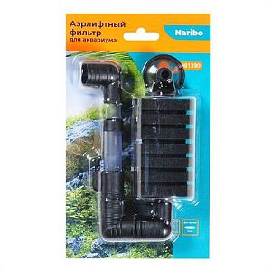 Фильтр аэрлифтный Naribo на присосках S, губка, 8,5х5×18,5 см