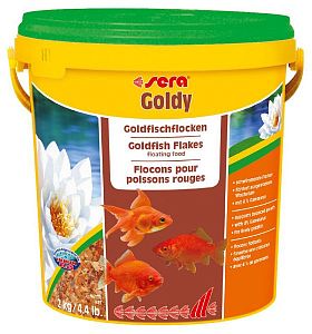 Sera Goldy корм для мелких золотых рыбок и других холодноводных видов рыб, хлопья 10 л (ведро)
