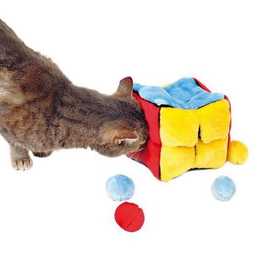 Игрушка TRIXIE "Кубик" для кошек, плюш, с кошачьей мятой, 14х14х14 см