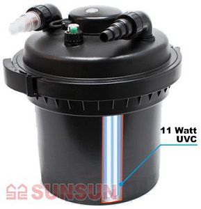 Фильтр прудовый напорный SUNSUN CPF-380 с UV-стерилизатором, 25 л, 10 000 л/ч, UV-11 Вт