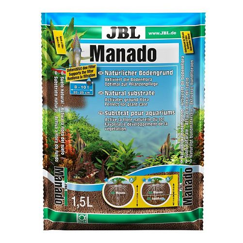 Натуральный субстрат JBL Manado для пресноводных аквариумов, красно-коричневый, 1,5 л