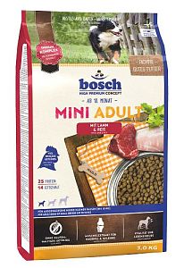 Корм Bosch Mini Adult Lamb&Rice для взрослых собак маленьких пород, ягненок, рис