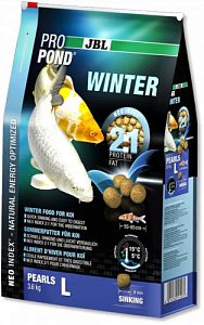 Основной зимний корм JBL ProPond Winter L для карпов кои большого размера, тонущие гранулы 6 л
