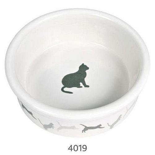 Миска TRIXIE для кошки, керамика, рисунок "Кошка", 0,25 л, D 11 см