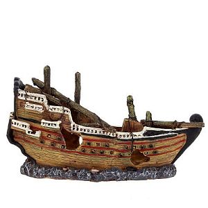 Декор Prime &laquo;Затонувший парусник&raquo;, пластик, 245х75&times;140&nbsp;мм