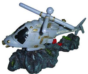 Декор Prime «Затонувший вертолет», пластик, 175х80×110 мм