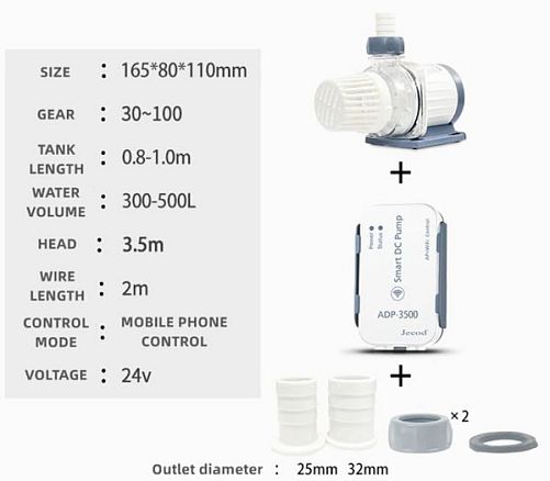 Помпа подъемная Jebao ADP-3500 с wi-fi, 3500 л/ч