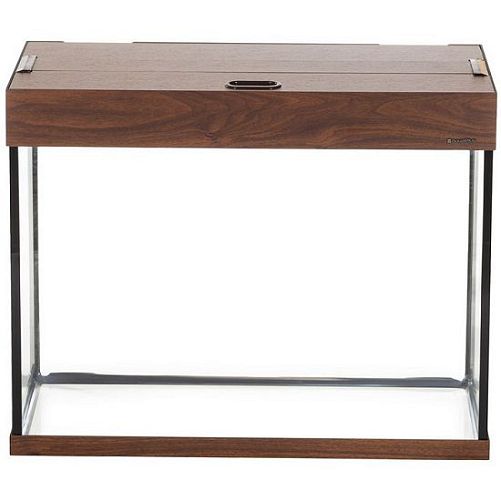 Аквариум LUX П100 прямой, с крышкой и светильником Т8 2х18 Вт, орех, 100 л