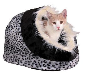 Лежак-пещера TRIXIE «Minou», 35х26×41 см, плюш, снежный барс