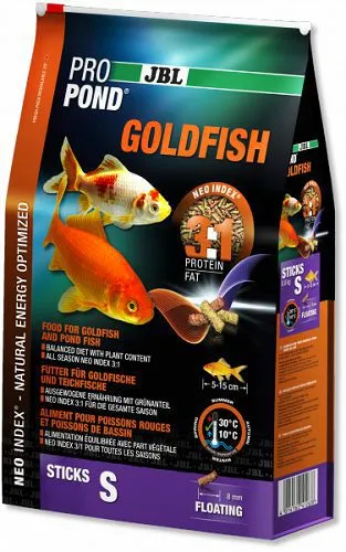 Корм JBL ProPond Goldfish S основной для мелких золотых рыбок, палочки 1,7 кг (12 л)