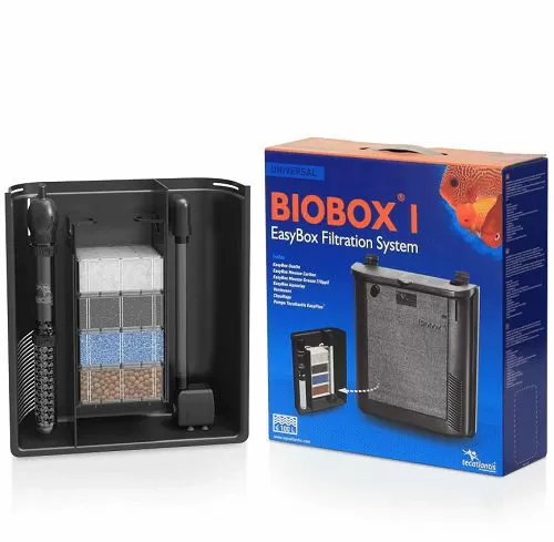 Внутренний аквариумный фильтр AQUATLANTIS BIOBOX 1 черный, 4 картриджа S, без помпы и нагревателя
