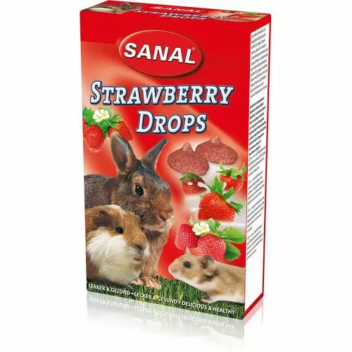 SK7350 SANAL Strawberry Drops Клубничные дропсы для грызунов, 45 г