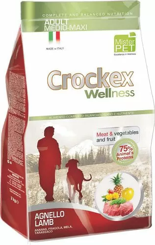 Корм PRIMORDIAL CROCKEX Wellness ADULT MEDIUM-MAXI для собак средних и крупных пород, ягненок, рис