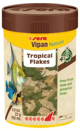 Корм Sera Vipan Nature для аквариумных рыб, хлопья 100 мл (22 г)