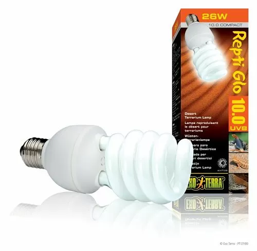 Exo Terra Repti Glo 10.0 Compact лампа для пустынного террариума, 26 Вт