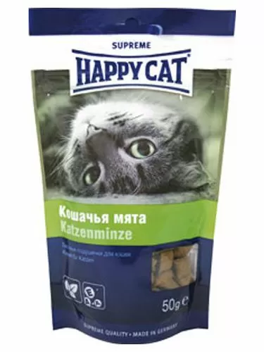 Лакомство HAPPY CAT подушечки Кошачья мята, 50 г