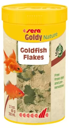 Корм Sera Goldy Nature для мелких золотых рыбок, хлопья 250 мл (60 г) Корм Sera Goldy Nature для мелких золотых рыбок, хлопья 250 мл (60 г)