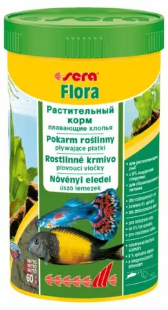 Растительный корм Sera FLORA для растительноядных рыб, хлопья 250 мл Растительный корм Sera FLORA для растительноядных рыб, хлопья 250 мл