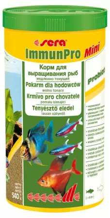 Корм Sera ImmunPro Mini для рыб размером до 4 см, гранулы 1000 мл (540 г) Корм Sera ImmunPro Mini для рыб размером до 4 см, гранулы 1000 мл (540 г)
