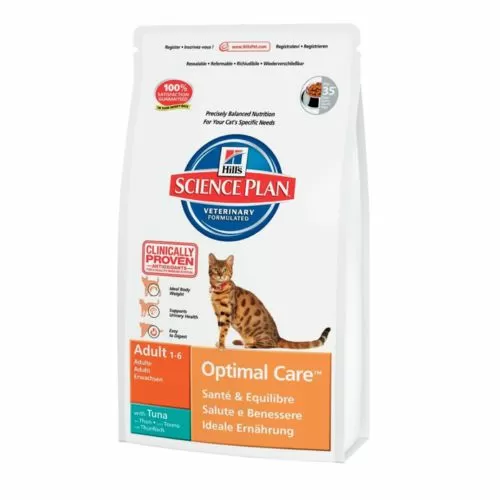Корм Hill's Science Plan Adult Optimal Care для взрослых кошек, с тунцом