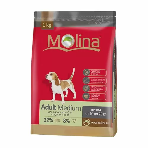 Корм Molina Adult Medium для взрослых собак средних пород