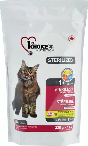 Корм 1st CHOICE Sterilized для стерилизованных кошек, курица с картофелем
