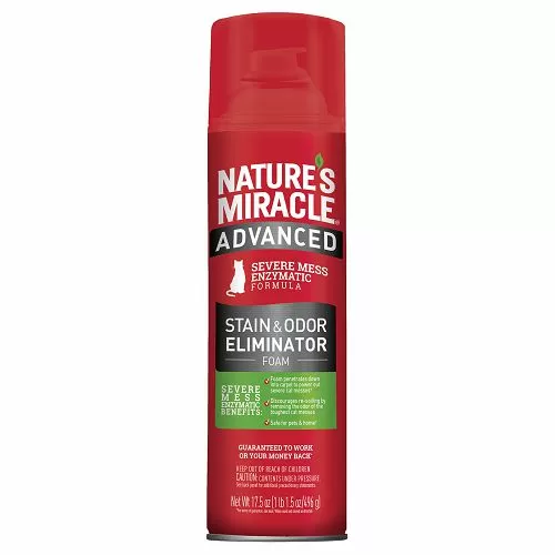 Пена-аэрозоль Natures Miracle Cats Advanced  Stain & Odor Eliminator с усиленной формулой от кошачьих запахов и пятен, 518 мл