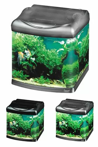 Аквариум Hailea с гнутыми передними углами/стеклом+фильтр RP-200, 30 л, серебристый