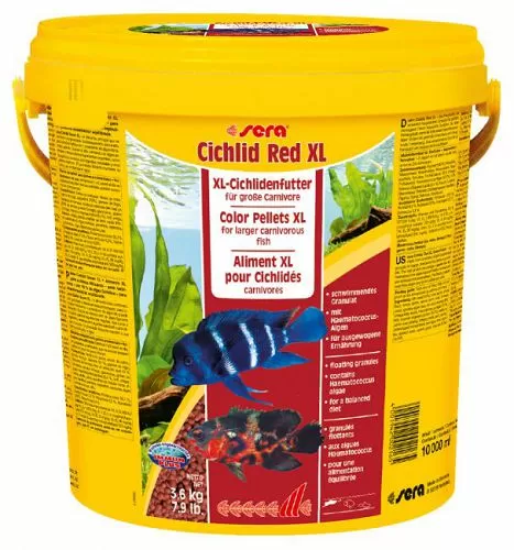Основной корм Sera CICHLID RED XL для крупных плотоядных цихлид, гранулы 10 л Основной корм Sera CICHLID RED XL для крупных плотоядных цихлид, гранулы 10 л