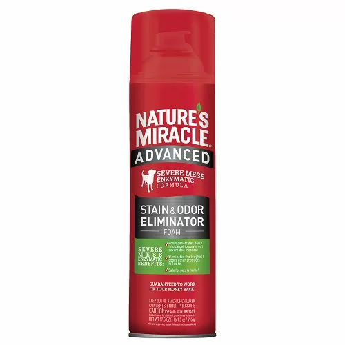 Пена-аэрозоль Natures Miracle Advanced Dog Stain & Odor Eliminator с усиленной формулой от пятен и запахов для собак, 518 мл