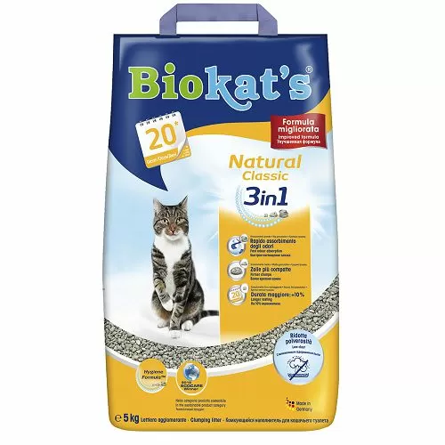 Наполнитель Biokat's "Natural 3 в 1" для кошачьего туалета, 5 кг