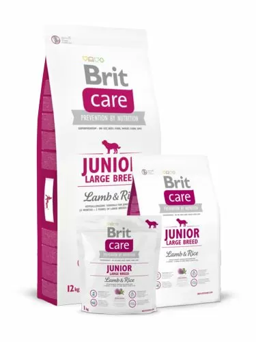 Корм Brit Care Junior Large Breed для щенков крупных пород, ягненок с рисом Корм Brit Care Junior Large Breed для щенков крупных пород, ягненок с рисом