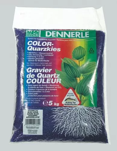 Цветной аквариумный грунт Dennerle Color-Quarz, лазурно-синий гравий, 1-2 мм, 5 кг