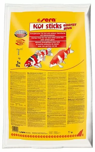 Sera KOI STICKS ENERGY PLUS корм с зародышами пшеницы для кои, гранулы 40 л