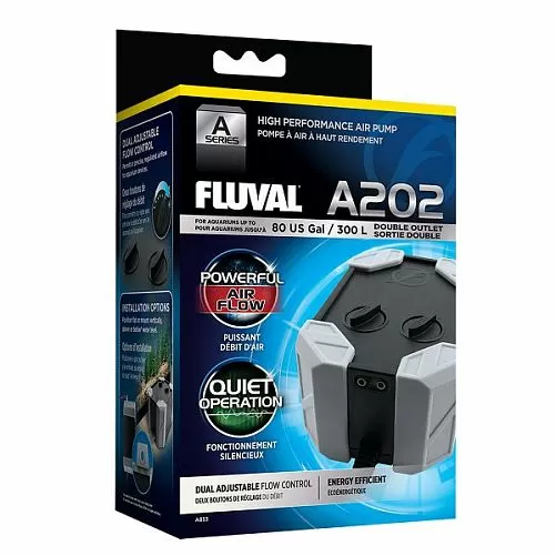 Компрессор Fluval AIr 202 двухканальный для аквариумов до 300 л