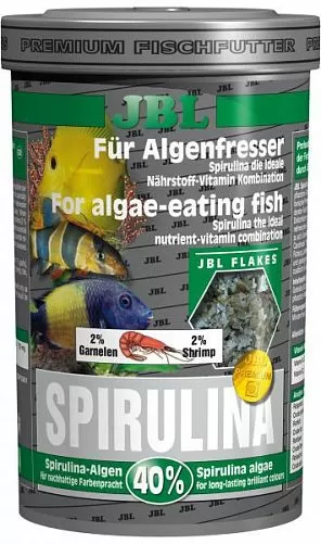 Основной корм JBL Spirulina премиум для растительноядных рыб, хлопья 1 л Основной корм JBL Spirulina премиум для растительноядных рыб, хлопья 1 л