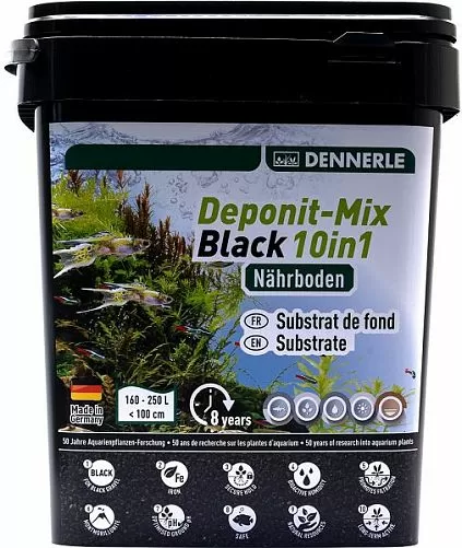 Субстрат питательный Dennerle Deponitmix Professional Black 10in1, 9,6 кг Субстрат питательный Dennerle Deponitmix Professional Black 10in1, 9,6 кг