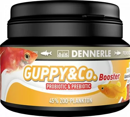 Dennerle Guppy & Co Booster основной корм для живородящих рыб, мини-гранулы 42 г Dennerle Guppy & Co Booster основной корм для живородящих рыб, мини-гранулы 42 г