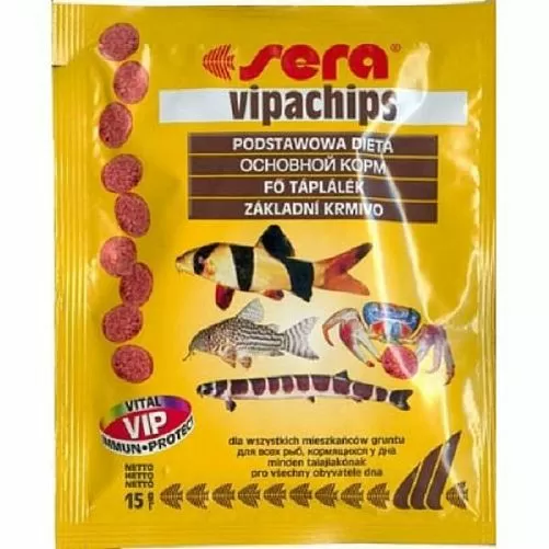 Sera VIPACHIPS основной корм для придонных рыб, пакетик, чипсы 15 г Sera VIPACHIPS основной корм для придонных рыб, пакетик, чипсы 15 г