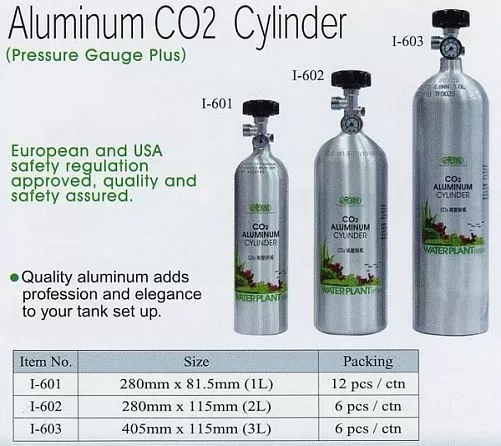 Алюминиевый баллон Ista CO2 с манометром для контроля давления в баллоне, 3 л