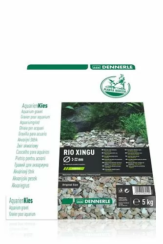 Dennerle Nature Gravel PlantaHunter Rio Xingu MIX натуральный гравий для аквариума, фракция 2-22 мм, 5 кг