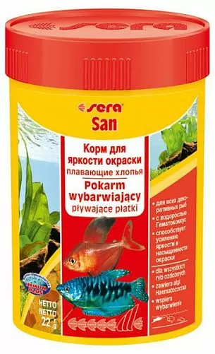 Sera San корм для яркой окраски, хлопья 100 мл