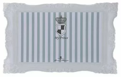 Коврик TRIXIE My Prince под миску, пластик, 44х28 см, серый с полосками